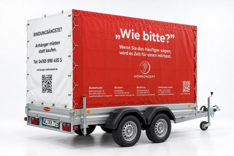 L-Anhänger – Tandemanhänger 2.000 kg mit Plane mieten in Hollenstedt (Seitenansicht)